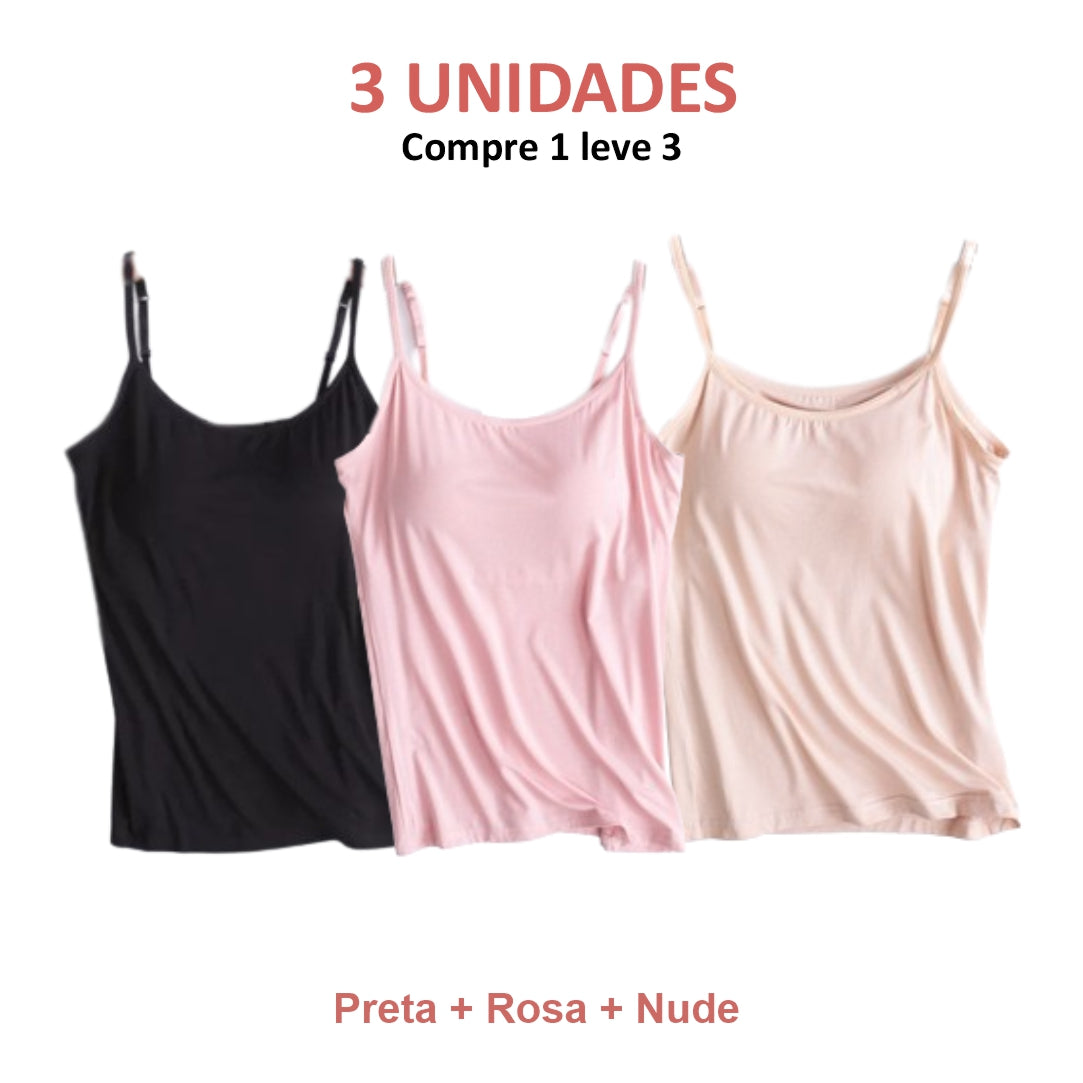 BLUSA RELATA  COM SUTIÃ EMBUTIDO (COMSRE 1 LEVE 3)