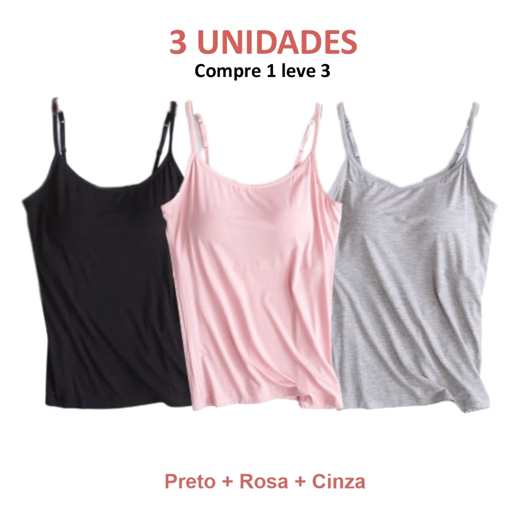 BLUSA RELATA  COM SUTIÃ EMBUTIDO (COMSRE 1 LEVE 3)