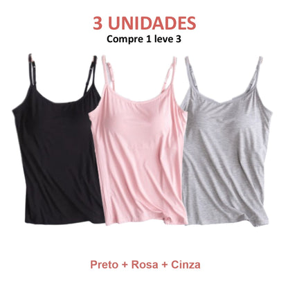 BLUSA RELATA  COM SUTIÃ EMBUTIDO (COMSRE 1 LEVE 3)