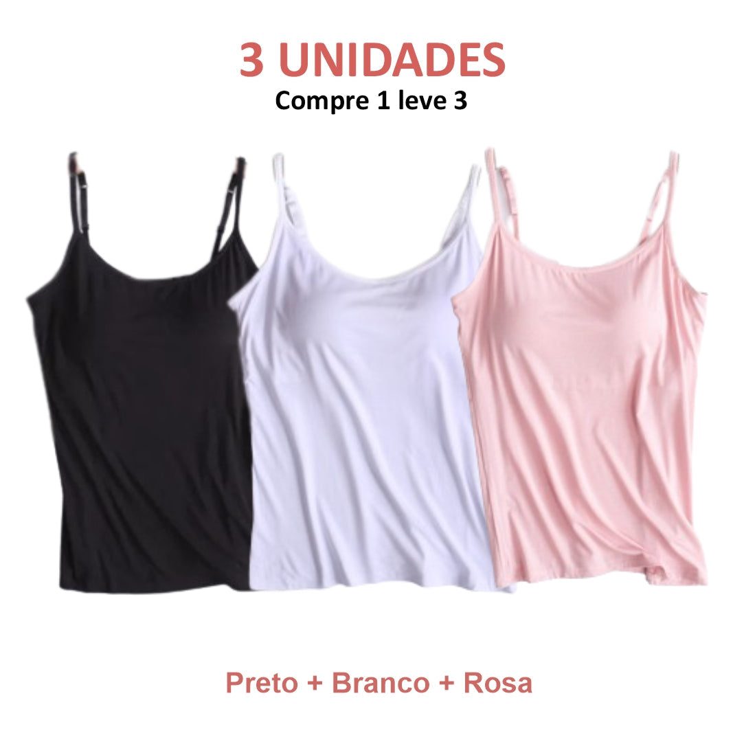 BLUSA RELATA  COM SUTIÃ EMBUTIDO (COMSRE 1 LEVE 3)