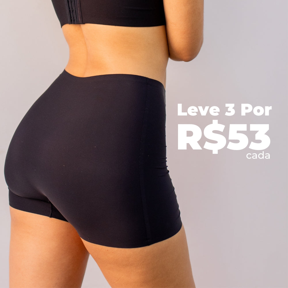 Kit 3 Calcinhas Shapewear Shorts Segunda pele - sem Costura