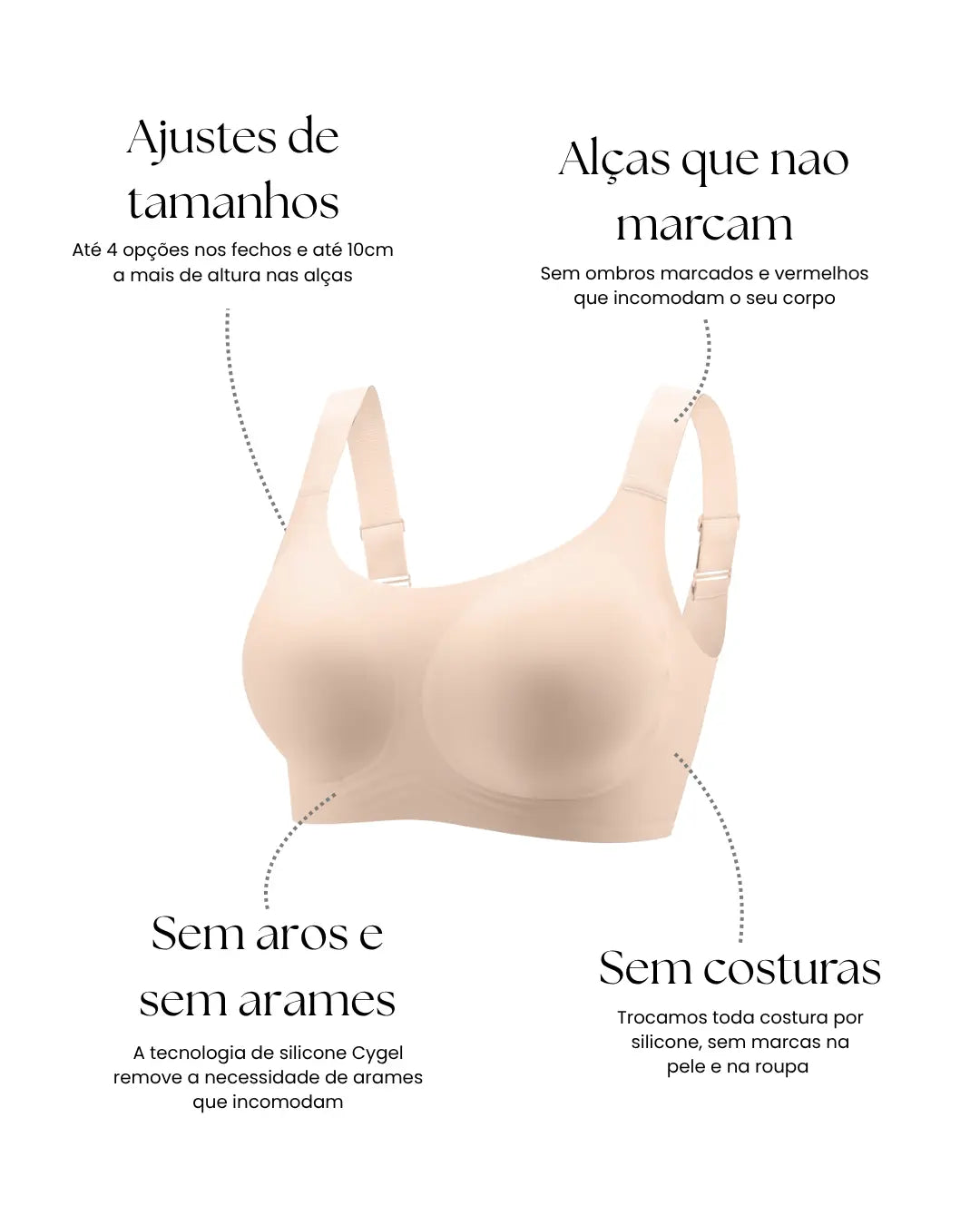 Sutiã Conforto Sremium Slus Size - Conforto e Sustentação
