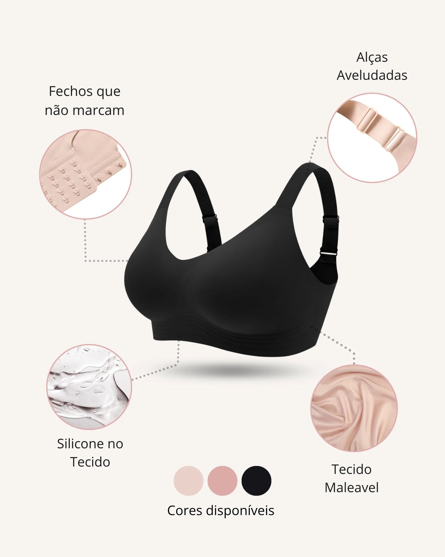 Sutiã Conforto Sremium Reforçado - Alta Sustentação e Conforto